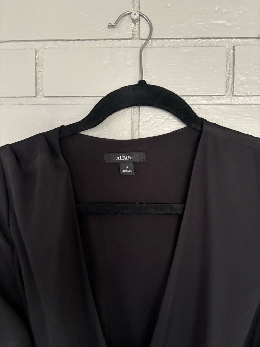 Alfani Black Wrap-Style Midi Dress - Picture 4 of 7